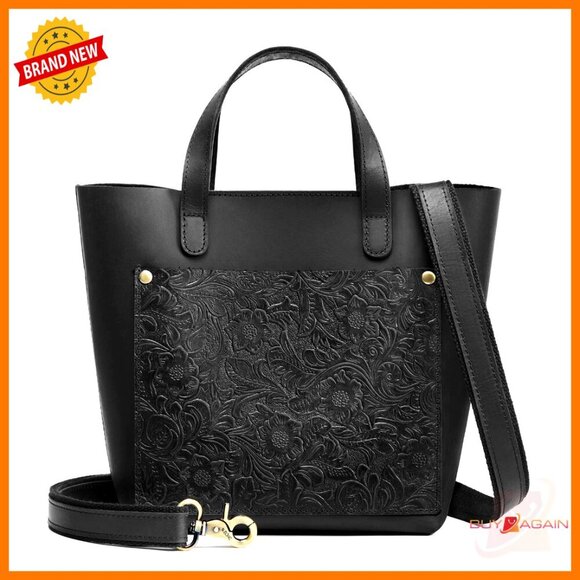 Handbags - Leather Mini Crossbody Tote Satchel with Inner Pouch Adjustable Strap